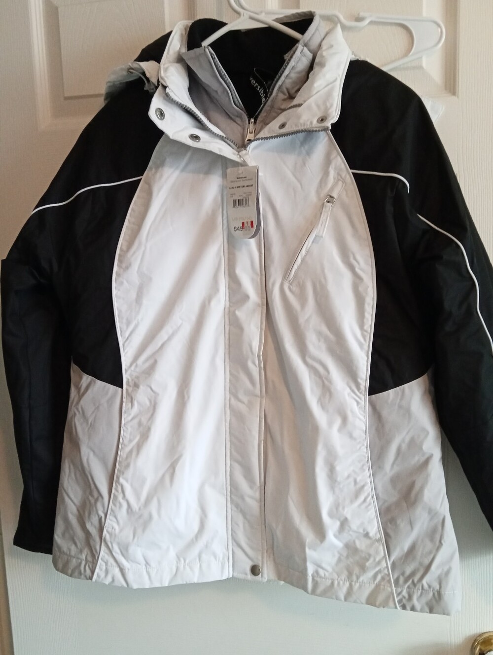 Women's Black & White Insulated Winter Jacket